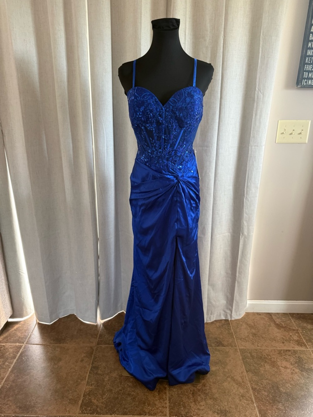 Beautiful Blue Corset Prom/homecoming Gown/Dress Size 6